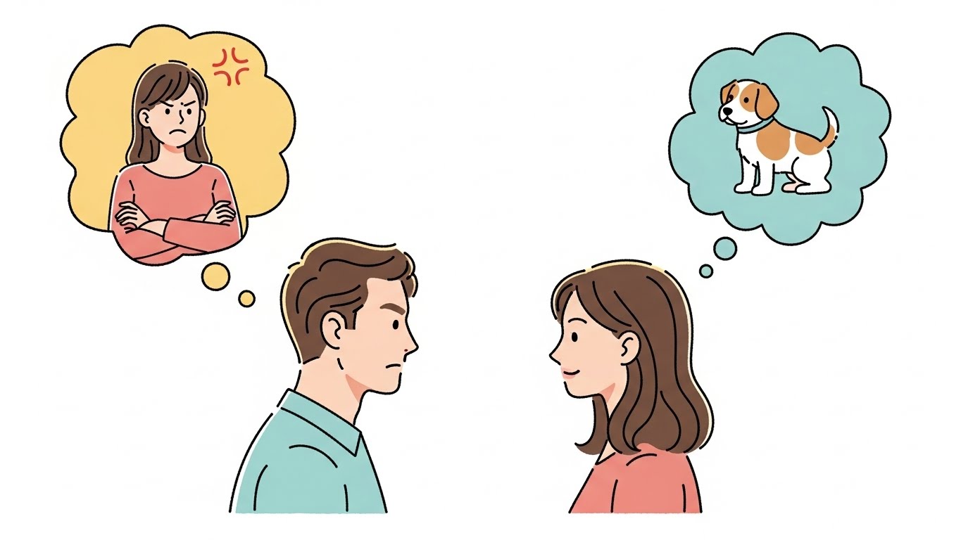 독심술 인지왜곡 설명 그림